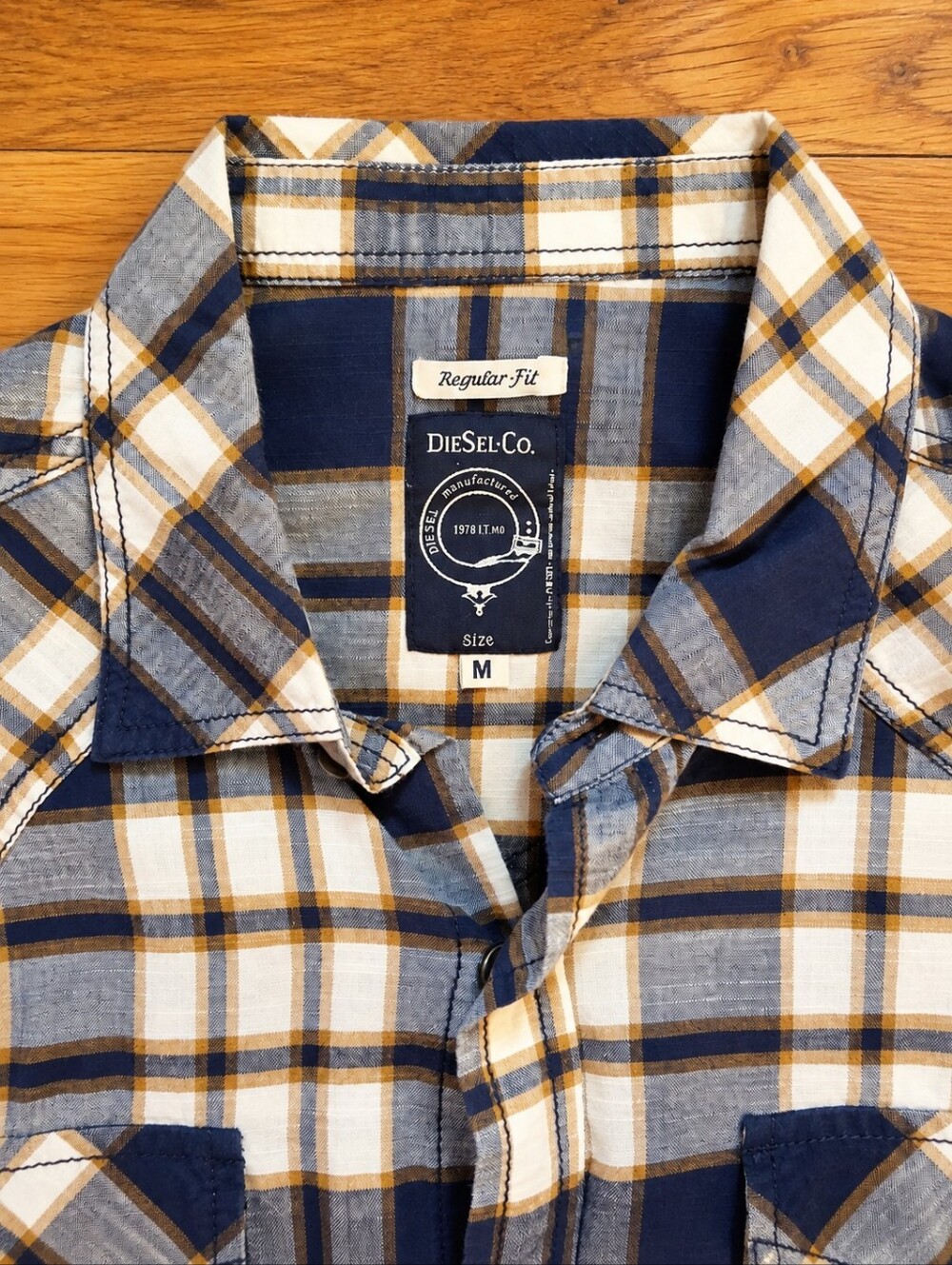 Diesel Co. Plaid Western Snap Shirt Men’s M Regular Fit - Picture 3 of 7